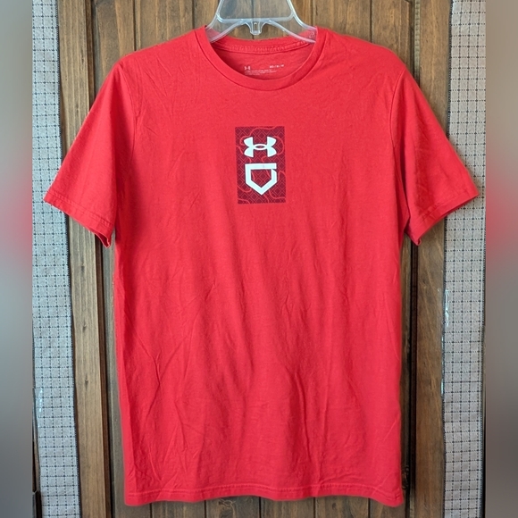Men's (Med) Under Armour Red Short Sleeve Tee - Picture 1 of 5